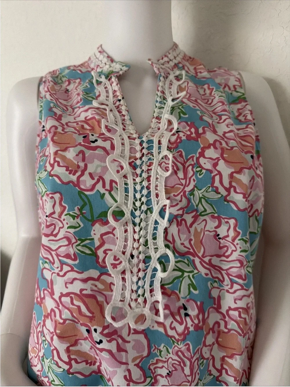 Mud Pie Sleeveless Floral One-Piece in Pink and Aqua